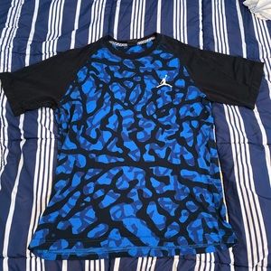 Jordan blue and black camo shirt